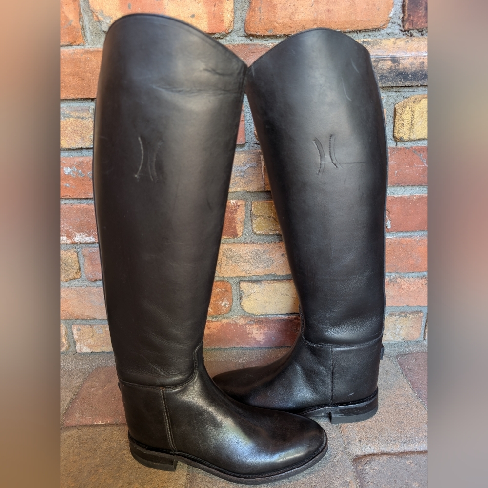 NOS VINTAGE EFFINGHAM BOND BOOT CO Black Leather Tall Equestrian Riding Boot 6.5